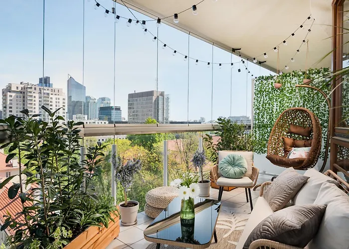 Luxury 2-Bedroom Penthouse Warsaw Skyline 15M Terrace, Garage, Gym, Rooftop & Only 500 M To Metro